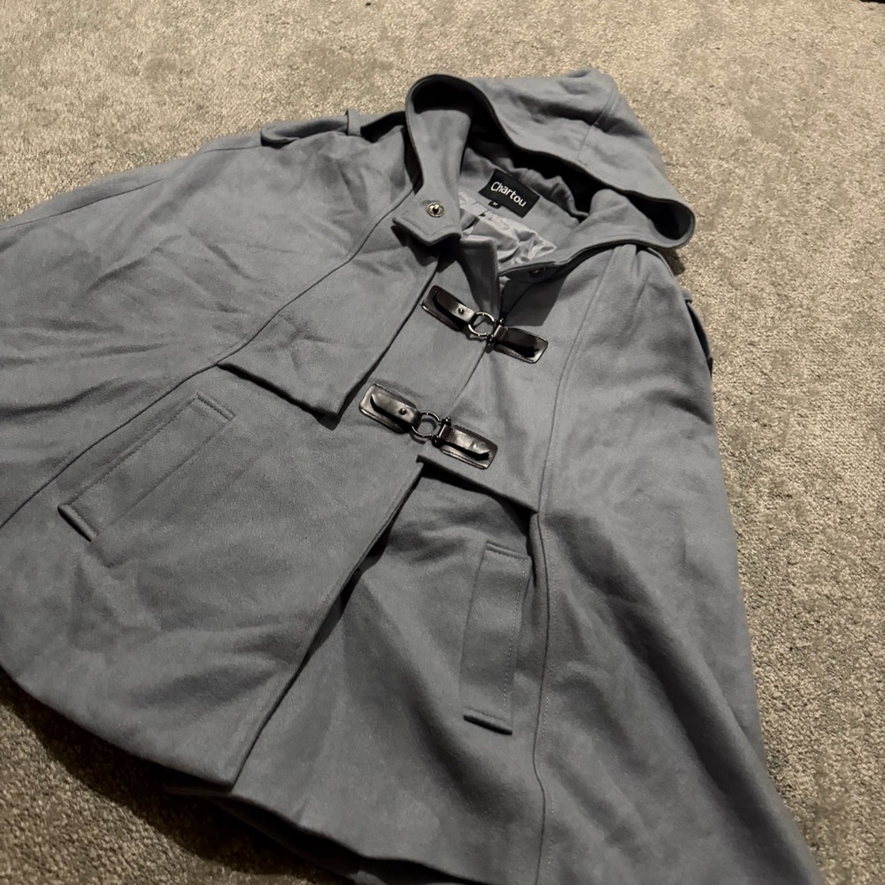 CHARTOU women’s poncho‎ style wool jacket / top with great details size medium
